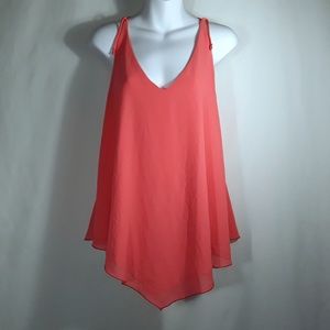 Kanvas Tops - Kanvas Asymetrical Sleeveless Peach Tank Top MED Kanvas Tops - Kanvas Asymetrical Sleeveless Peach Tank Top MED